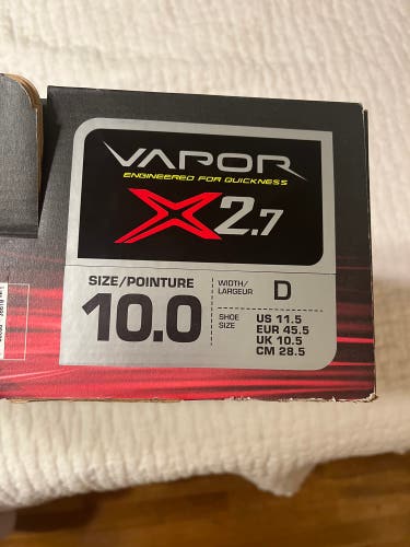 Used Bauer Regular Width  Size 10 Vapor X2.7 Hockey Skates