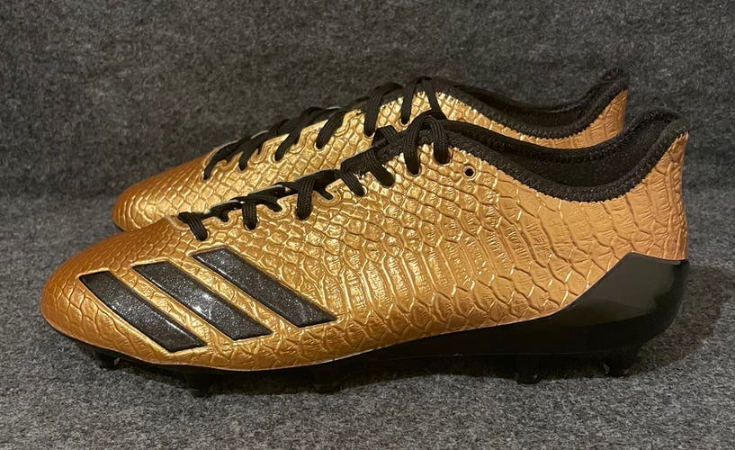 Men’s Adidas Adizero 5-Star BW077 Football Cleats Gold Black Snakeskin  Size 9