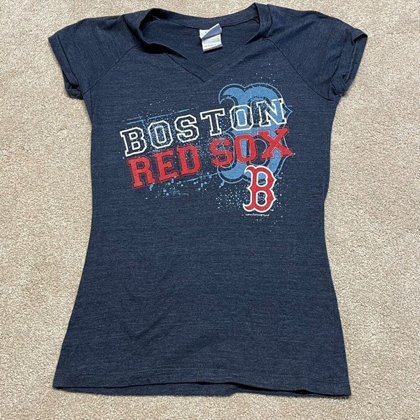 Boston Red Sox T Shirt Women Medium Adult Gray MLB Baseball USA