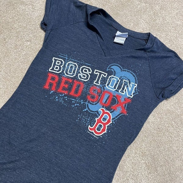 Boston Red Sox T Shirt Women Medium Adult Gray MLB Baseball USA