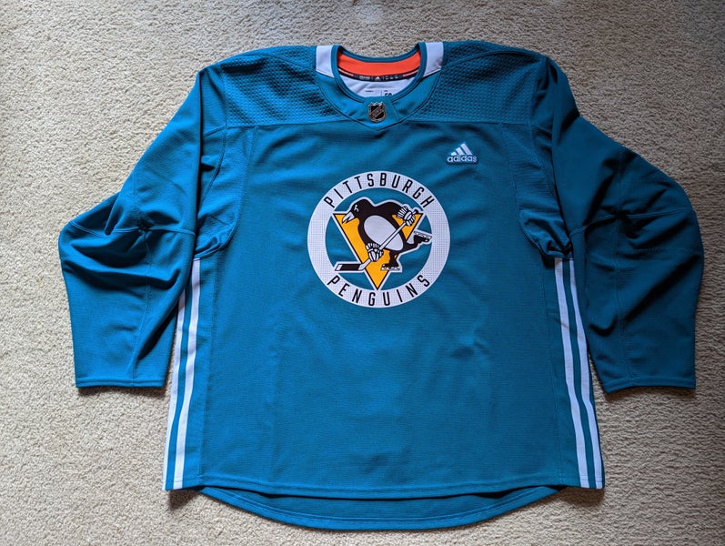 New Pittsburgh Penguins Pro Stock Adidas Practice Jersey 58+ Teal