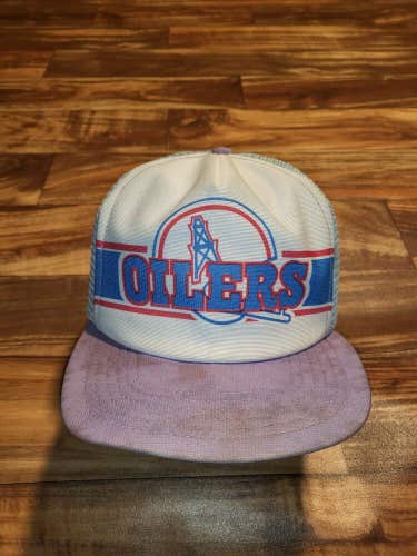 Vintage Rare Houston Oilers Trucker Mesh Foam NFL Sport Hat Cap Snapback