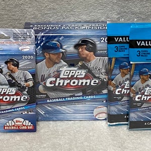 Lot of (4) 2020 Topps Chrome MLB Baseball Hanger Box, MEGA Box & 2 Cello Sealed