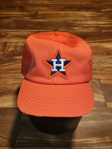 Vintage Houston Astros Hat Cap Orange Mesh Snapback MLB Baseball Retro