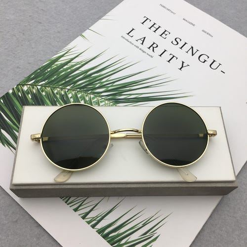 Black Lens Round Trendy Sunglasses Brand New