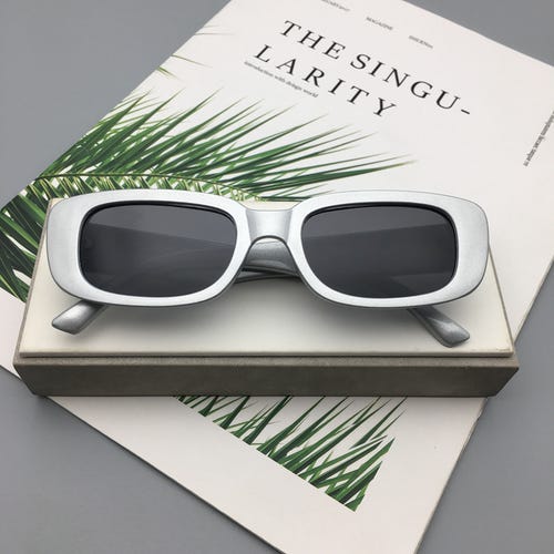 Gray Frame Black Lenses Trendy Sunglasses Brand New