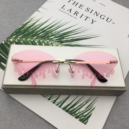 Pink Rimless Party Favor Trendy Sunglasses Brand New