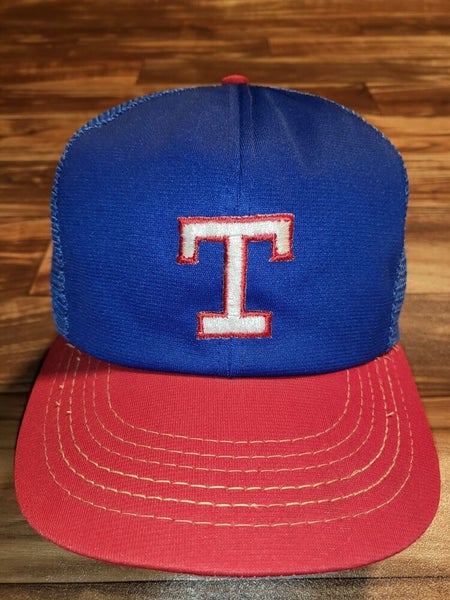 Vintage Texas Rangers MLB Baseball Plain Logo Mesh Trucker Sports Hat Snapback