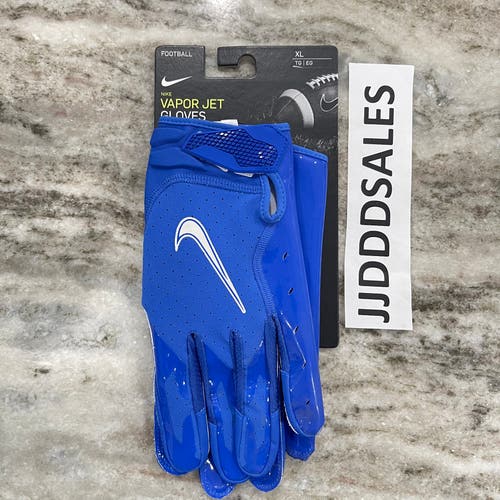 Nike Vapor Jet 6.0 NFL Receiver Football Gloves Blue Mens Size XL CZ4127-495 NWT.