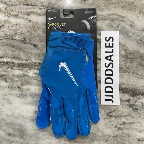 Nike Vapor Jet 6.0 Football Gloves Blue  NFL Men's Size 3XL CZ4127-490 NWT $55