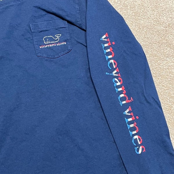 Vineyard Vines Shirt Boys Large Kids Blue Whale Long Sleeve Cape Cod Beach  Ocean