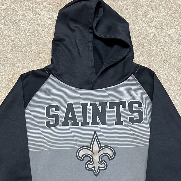 New Orleans Saints Sweatshirt Boys Medium Gray Hood NFL Football Pullover  USA