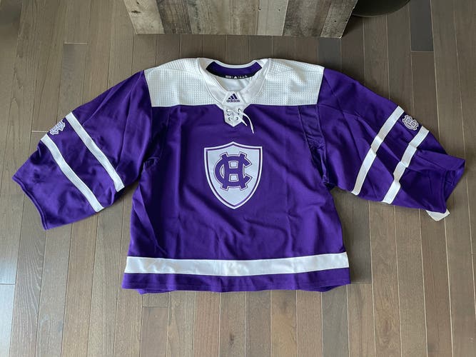 Holy Cross Crusaders Auth Adidas Hockey Jersey Goalie Size 58 Made In Canada