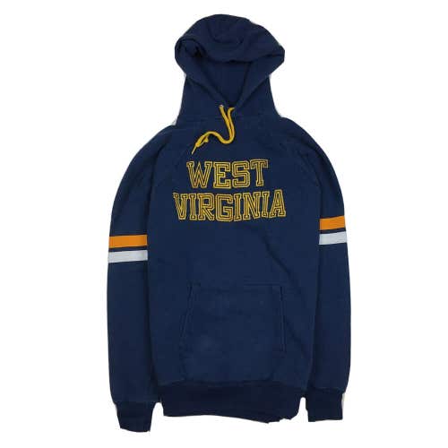 Vintage 80s University of West Virginia Mountaineers Blue Hoodie Sweatshirt (L)