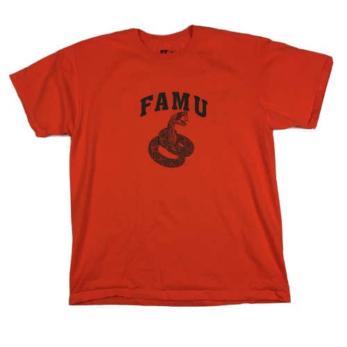 Y2K Florida A&M University FAMU Rattlers Orange Russell Athletic T-Shirt (L)