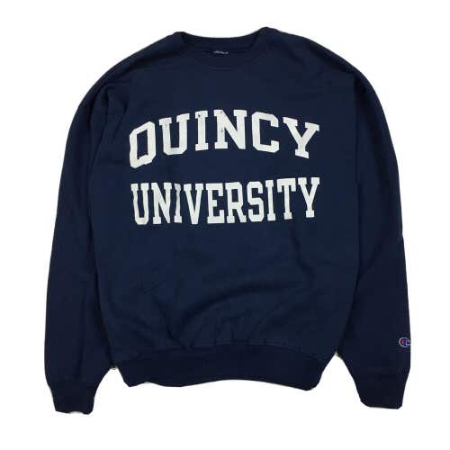 Vintage Champion Quincy University Hawks Blue Crewneck Sweatshirt (XL)