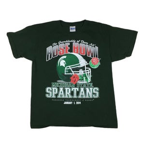 Michigan State University Spartans Football 2014 Rose Bowl Green T-Shirt Youth L