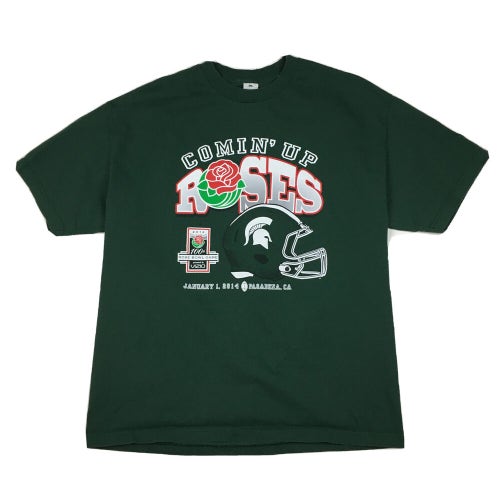 Michigan State University Spartans 2014 Rose Bowl Comin' Up Roses T-Shirt (XL)