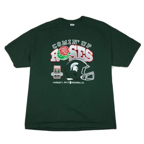 Michigan State University Spartans 2014 Rose Bowl Comin' Up Roses T-Shirt (XL)