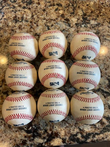 (9) Rawlings ( Official Minor League Practice) Baseballs