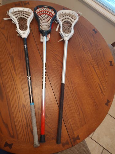 Lot of 3 lacrosse Used complete Sticks
