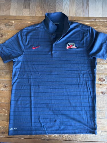 USA Hockey Nike World Junior Championship Polo Golf Shirt M