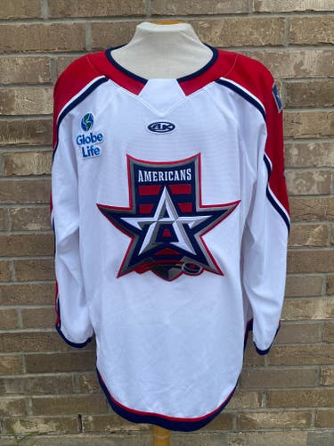 AK Allen Americans ECHL Pro Stock Game Jersey White with Numbers 8908