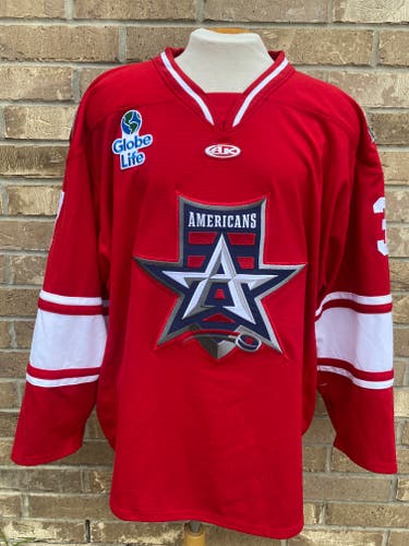 AK Allen Americans ECHL Pro Stock Game Jersey Red with Numbers 8908