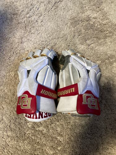 Denver Lacrosse Used Player's Warrior Burn Pro Lacrosse Gloves