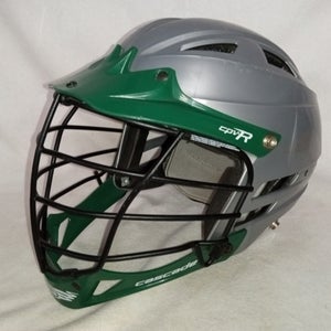 Cascade CPV-R Lacrosse Helmet Silver / Green Facemask & Chin Shield SMALL / MED