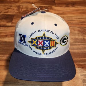 NEW Vintage Rare Green Bay Packers Denver Broncos Super Bowl XXXII Hat Snapback