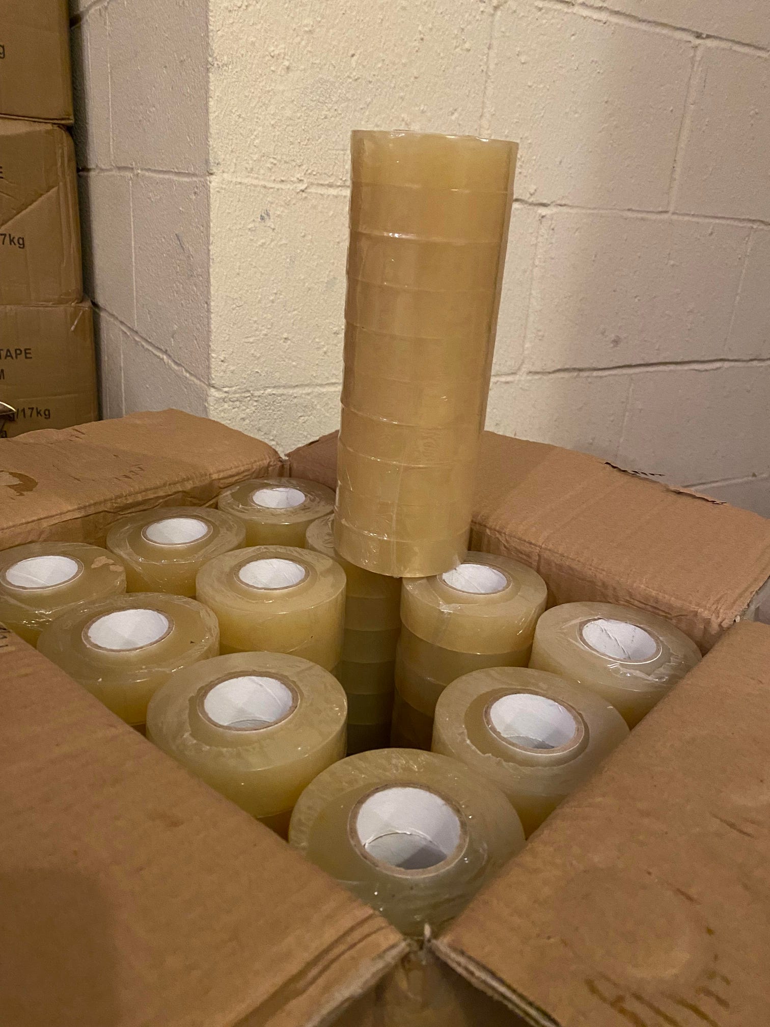 Bulk Clear Tape - 120 Rolls 1 inch ~ 30 Yards (25 meters) - $1.25/roll plus shipping.