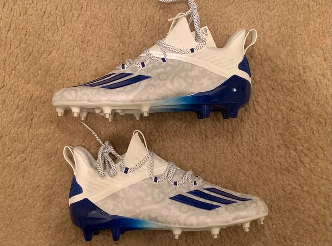 Adidas Mid Top Adizero Reign Young King Football Cleats Floral Blue