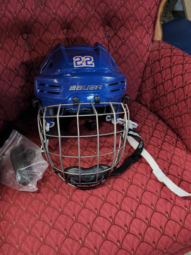 Bauer Re-AKT 200 Helmet Combo Royal Blue Medium