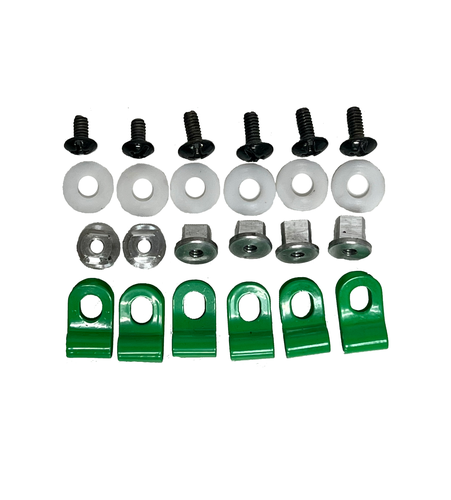 Mix Hockey Goalie Mask Cage Powder Coated Clips and Screws kits - GREEN