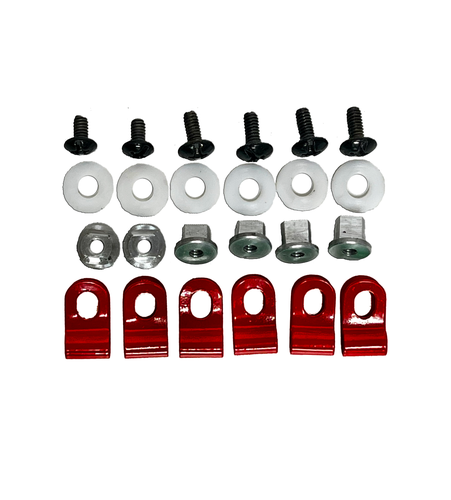Mix Hockey Goalie Mask Cage Powder Coated Clips and Screws kits - RED