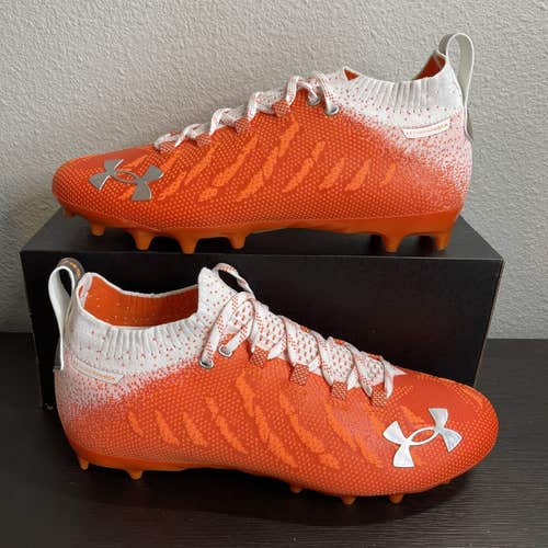 Under Armour Men's Spotlight Lux Mc Football Cleat Orange White Size 11 Low Top
