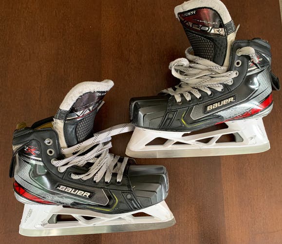 BAUER VAPOR 2X PRO GOALIE SKATES - 8 EE (wide) + 2 Extra Sets Tydan steel/runners