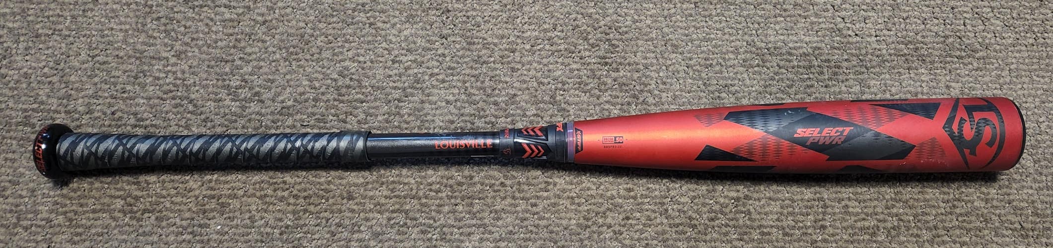 Used BBCOR Certified 2022 Louisville Slugger select pwr Bat (-3) 30 oz 33"