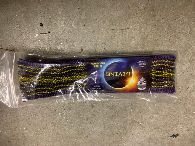 New The mesh dynasty Divine nine hexagon lacrosse mesh Purple & Yellow Iroquois NEW