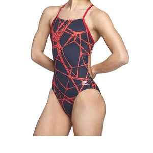 NEW Speedo Women's Hard Wired One Back One Piece Swimsuit Red New Size 24  Swimsuit