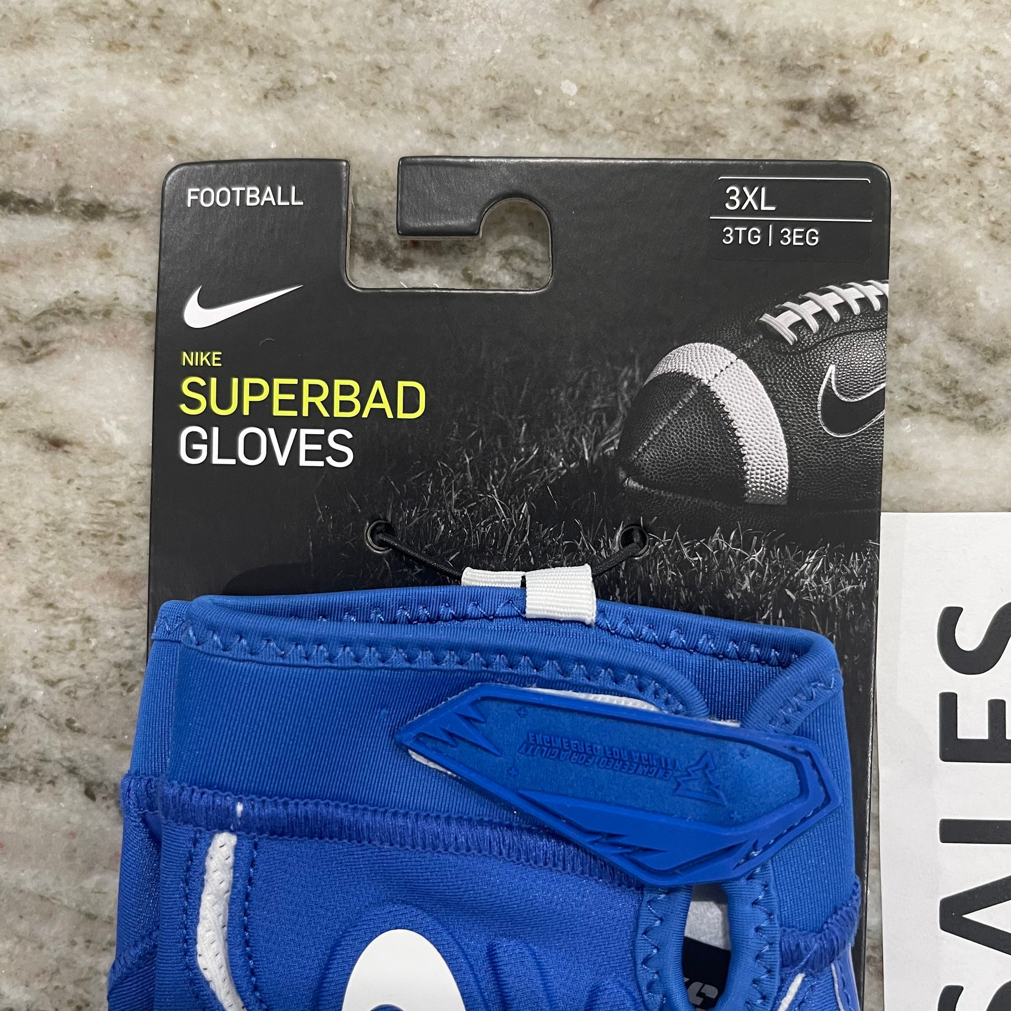 Nike Superbad 6.0 Football Gloves Padded Receiver Royal Blue Men's
