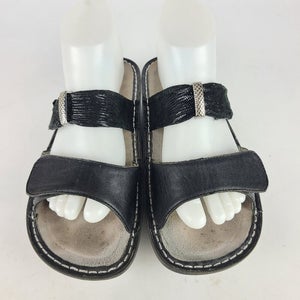 ALEGRIA Karmen KAR-111 Black Leather Strap Slip On Shoes Women's EU 38 US 7.5