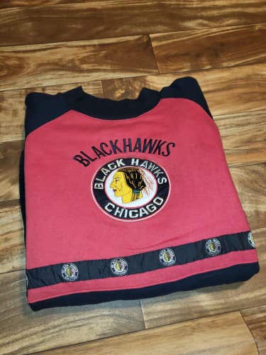 Vintage NHL Blackhawks Hockey Mirage Heritage Sports Sweatshirt Pullover Size XL