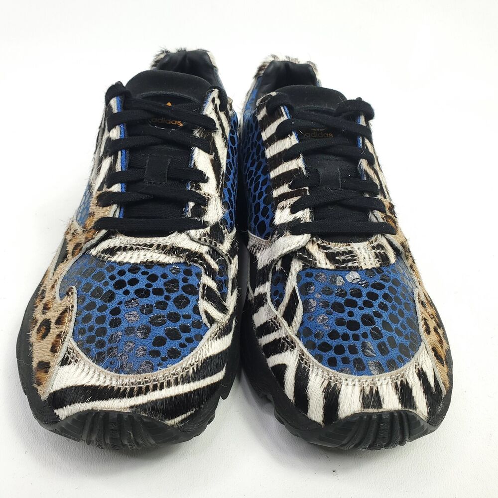 Adidas Shoes Womens Falcon Out Loud Leopard Zebra Cheetah Sneakers Size 6  Blue | SidelineSwap