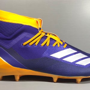 Adidas SM Adizero 8.0 SK Football Cleats Purple Gold EF0179 Men's size 13.5