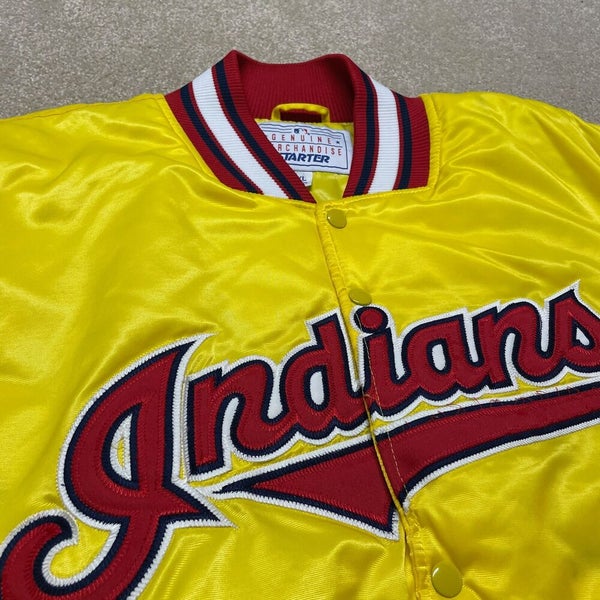 Vintage Starter Cleveland Indians Baseball Trikot Nadelstreifen MLB Größe  XL