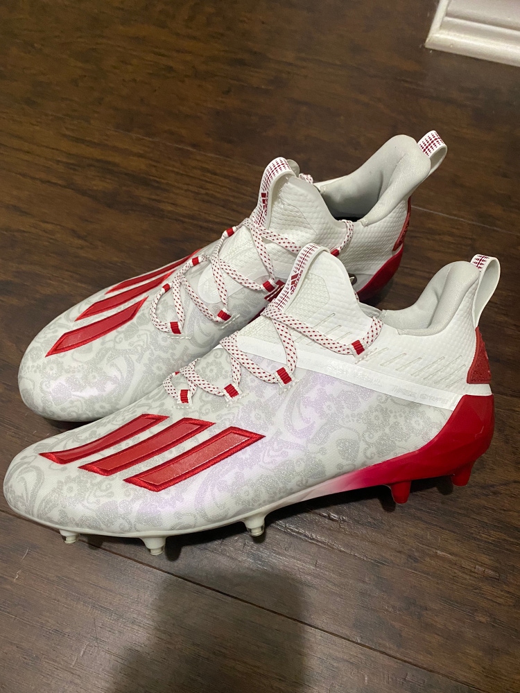 Adidas Adizero Young King Football Cleats sz 11 Red White