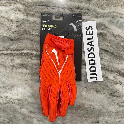 Nike Superbad 6.0 Padded Football Receiver Gloves Orange DM0053-844 Size Large NWT $68.50