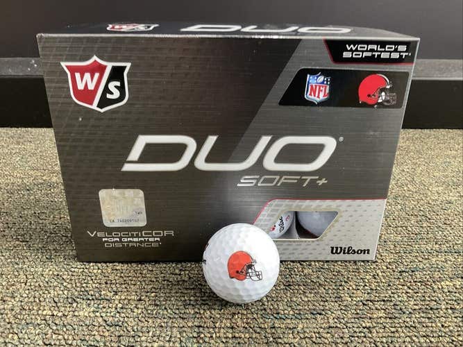 Wilson Staff Duo Soft + NFL Golf Balls Cleveland Browns 12 Count Box NEW
